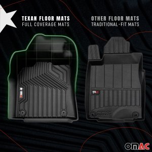 Honda Passport Floor Mats - Omac - 3D Texan Premium TPE - Black - '19-'25